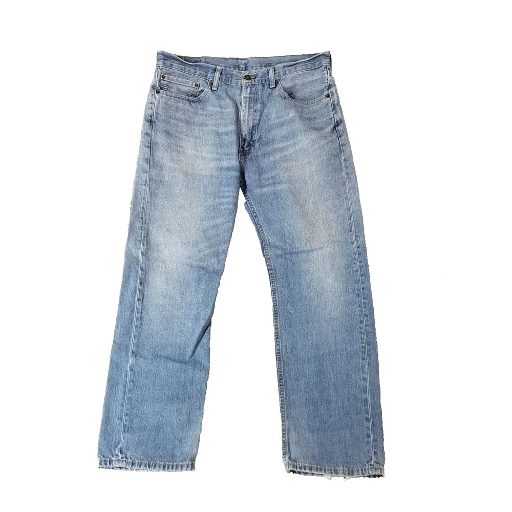 Levi's 505 jeans men's 36x30‎ regular fit straight blue denim pants retro